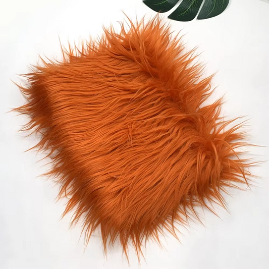 Silken Shag Oxen Orange 8cm Long Pile Fur